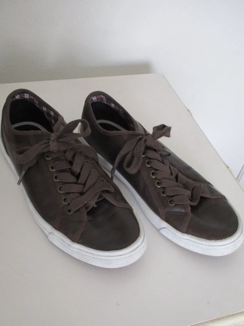 Ben Sherman Mens Brown Leather Lace-up Fashion Sneaker Shoe NWOB - Size 8M